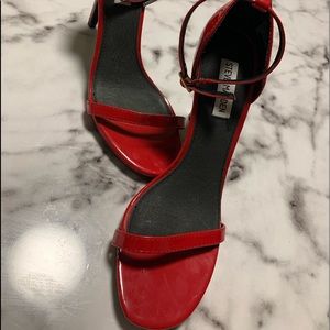 Red leather Steve Madden sandal
